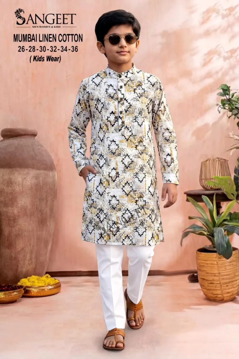 Sangeet Rayon Classic Rayon Kids Long Kurta Full Sleeves